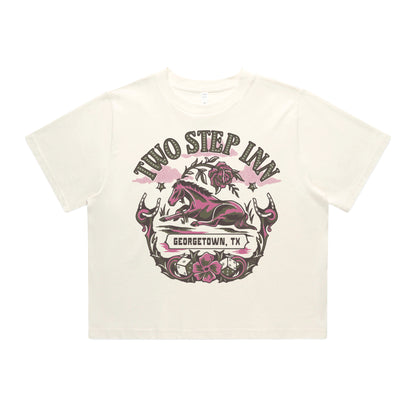 Women's Horse Rhinestone Lineup Crop Tee